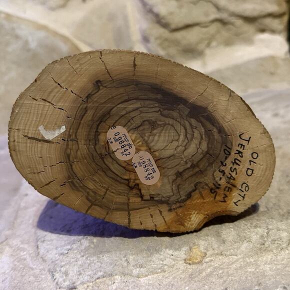 VTG 1975 Hand Carved Olive Wood Statue Man Sheep Shepherd 15" Old City Jerusalem - Picture 10 of 16